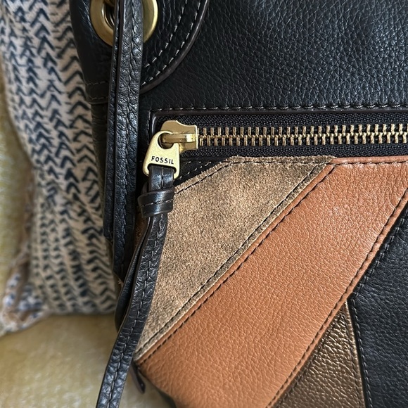 FOSSIL Karli Convertible Hobo - Leather and Suede Patchwork Multi - Picture 2 of 16